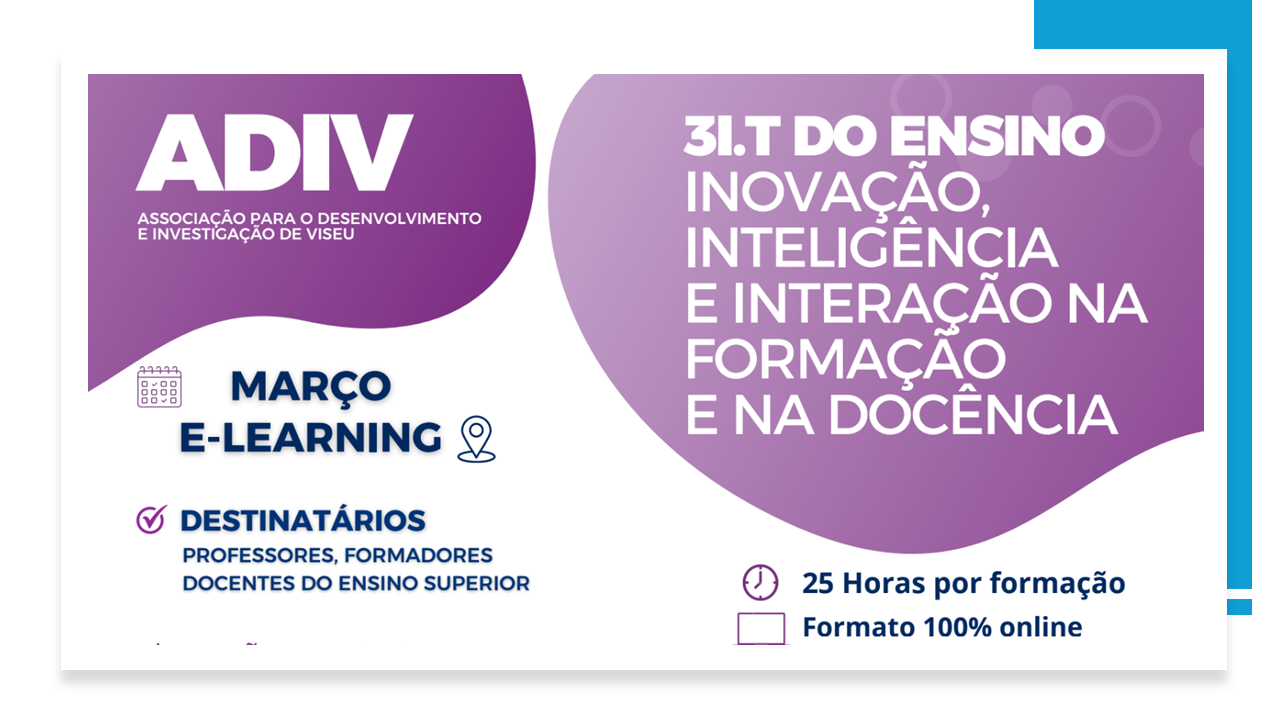 Formação contínua para docentes: “3I.T do Ensino Inovação, Inteligência e Interação na Formação e na Docência”