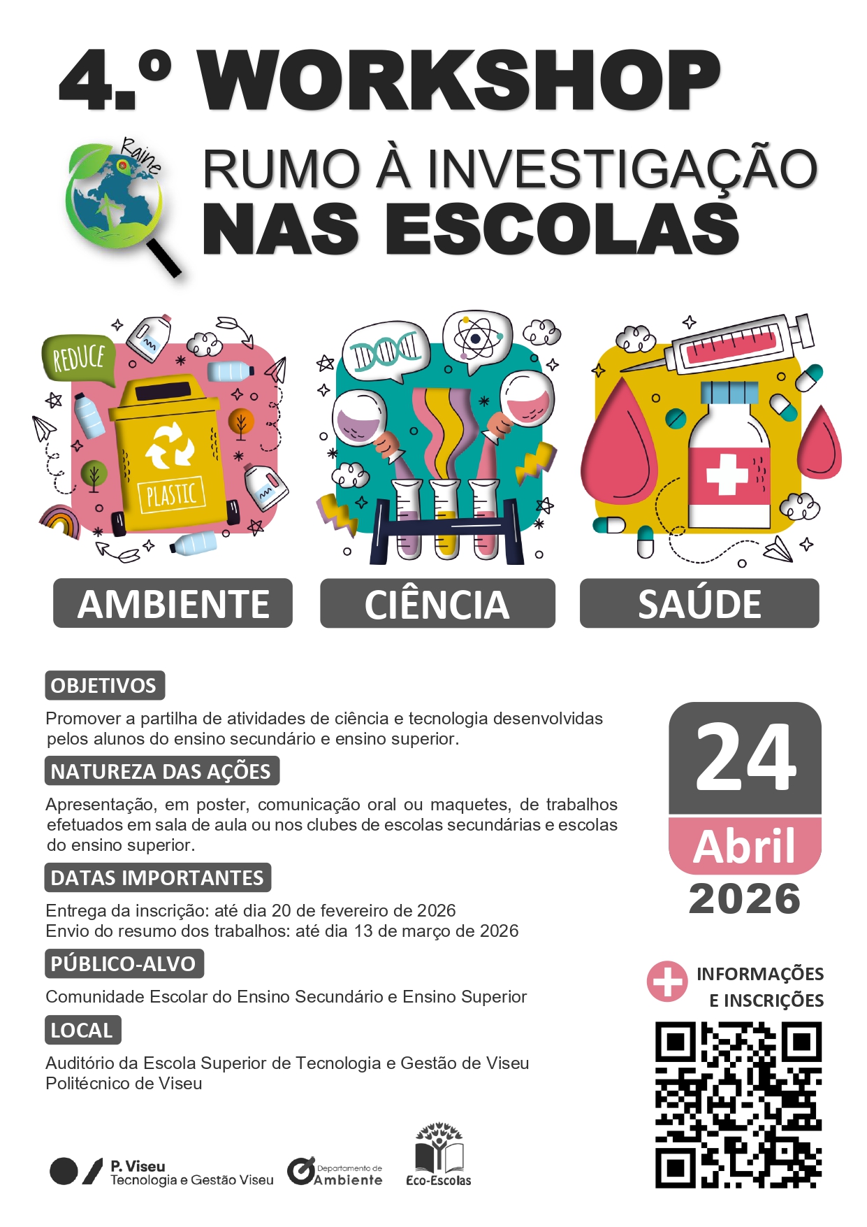 Departamento de Ambiente da ESTGV-IPV promove investigação jovem no 4.º Workshop RAINE