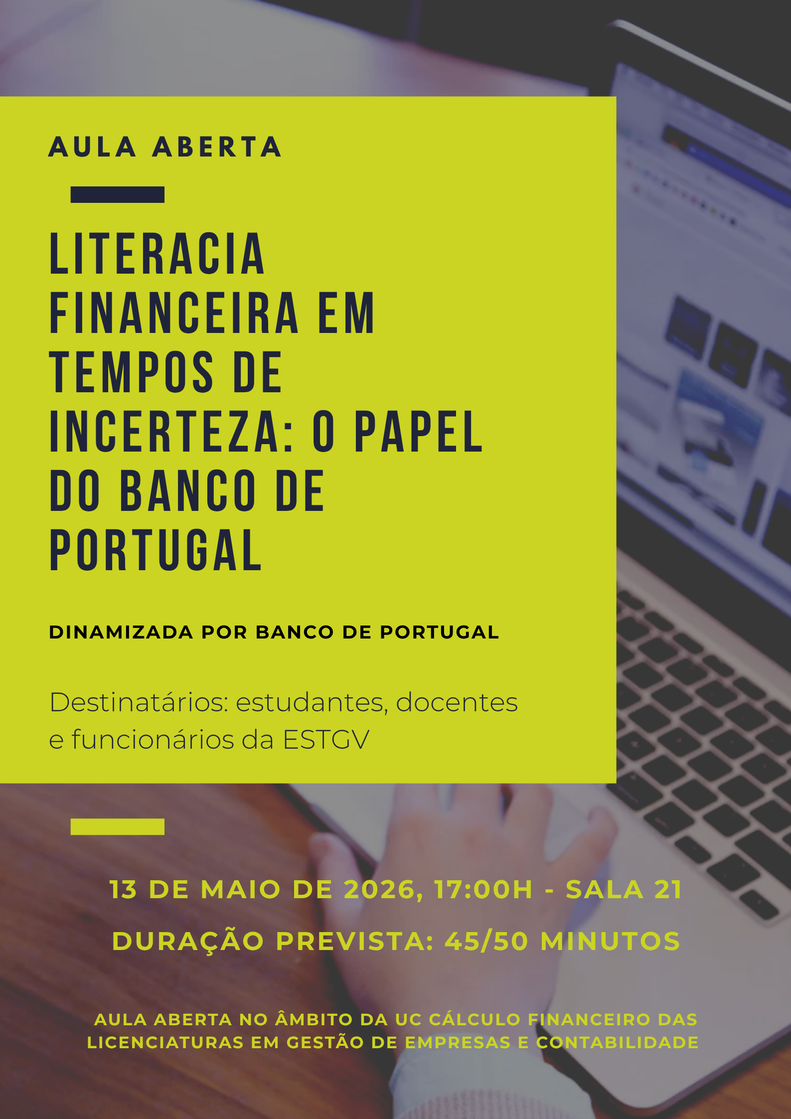 Aula Aberta: Literacia Financeira em Tempos de Incerteza: o Papel do Banco de Portugal